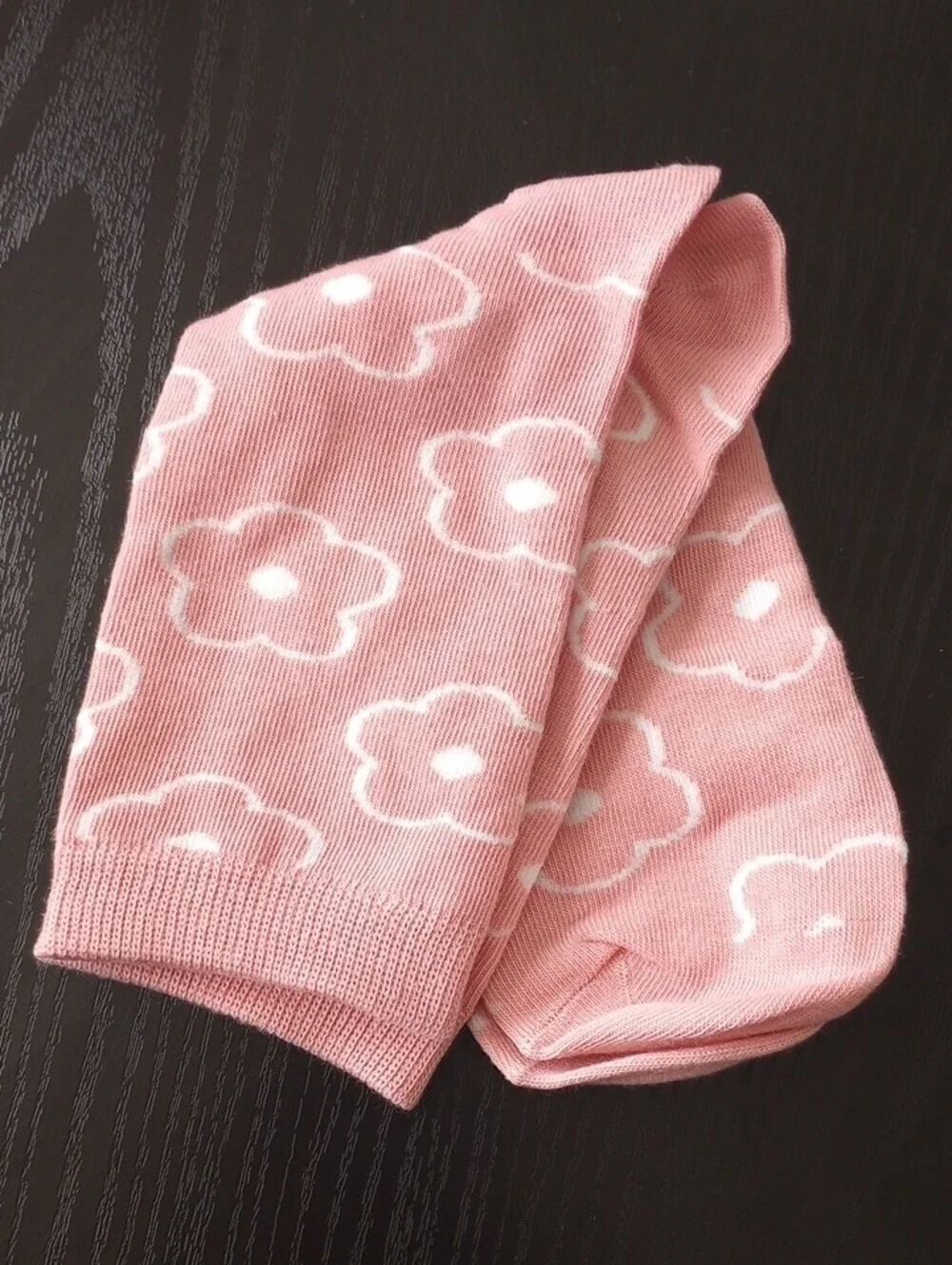 Pink Floral Crew Mid-calf Socks Cute Bloom Pattern